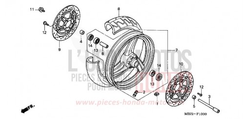 ROUE AVANT CB600F2 de 2002